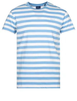 Multistreifen T-Shirt Sanftes Blau