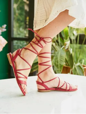 Nasturtium Vegan-Leder Knöchelriemen Sandalen | Orchidee