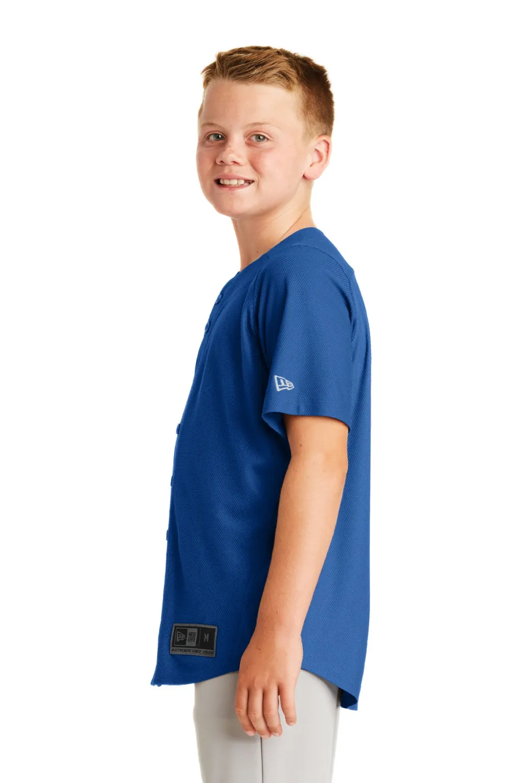 New Era Jugend Diamond Era Feuchtigkeitstransportierendes Kurzarmtrikot - Königsblau