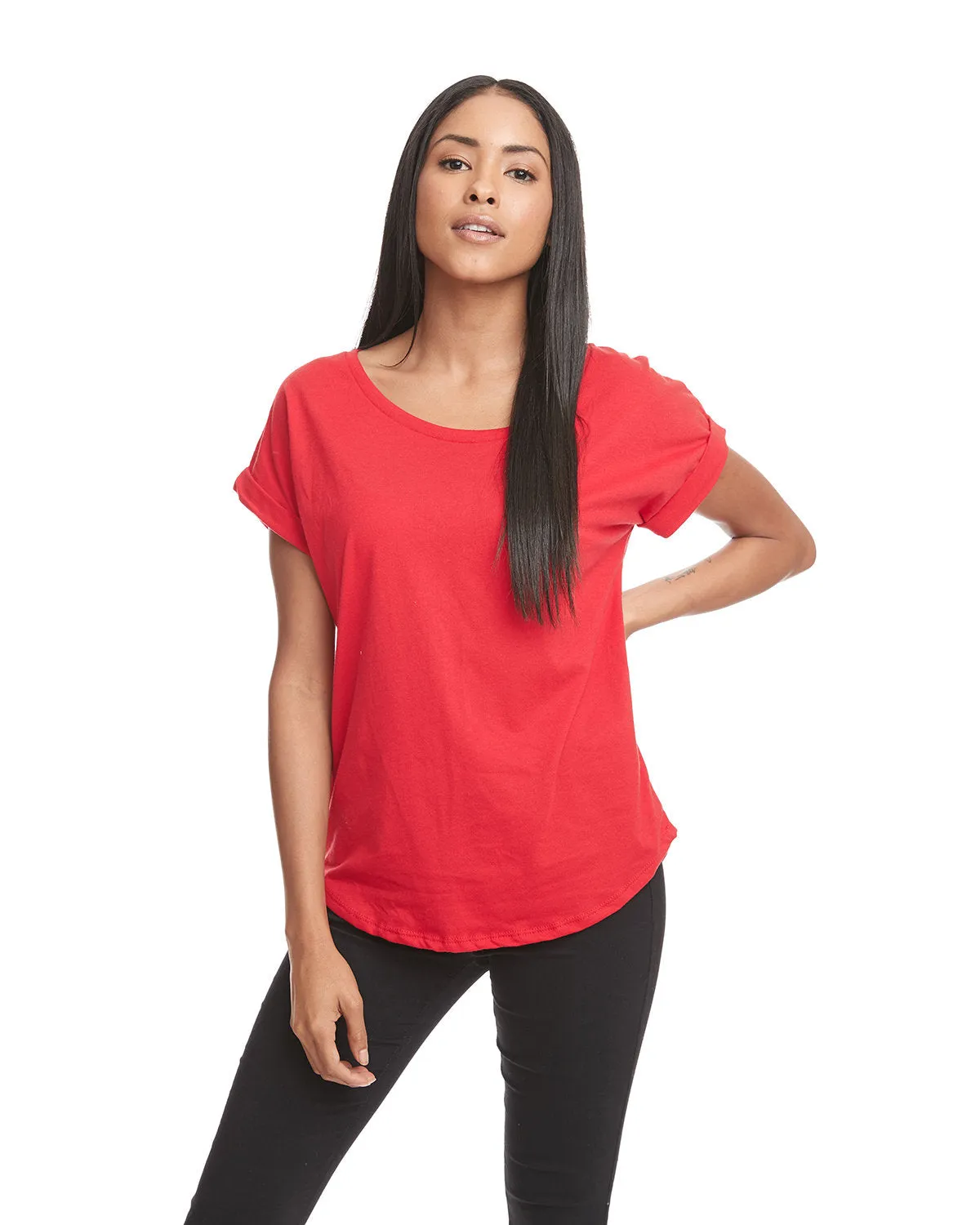 Next Level 6360 Damen Dolman mit aufgerollten Ärmeln