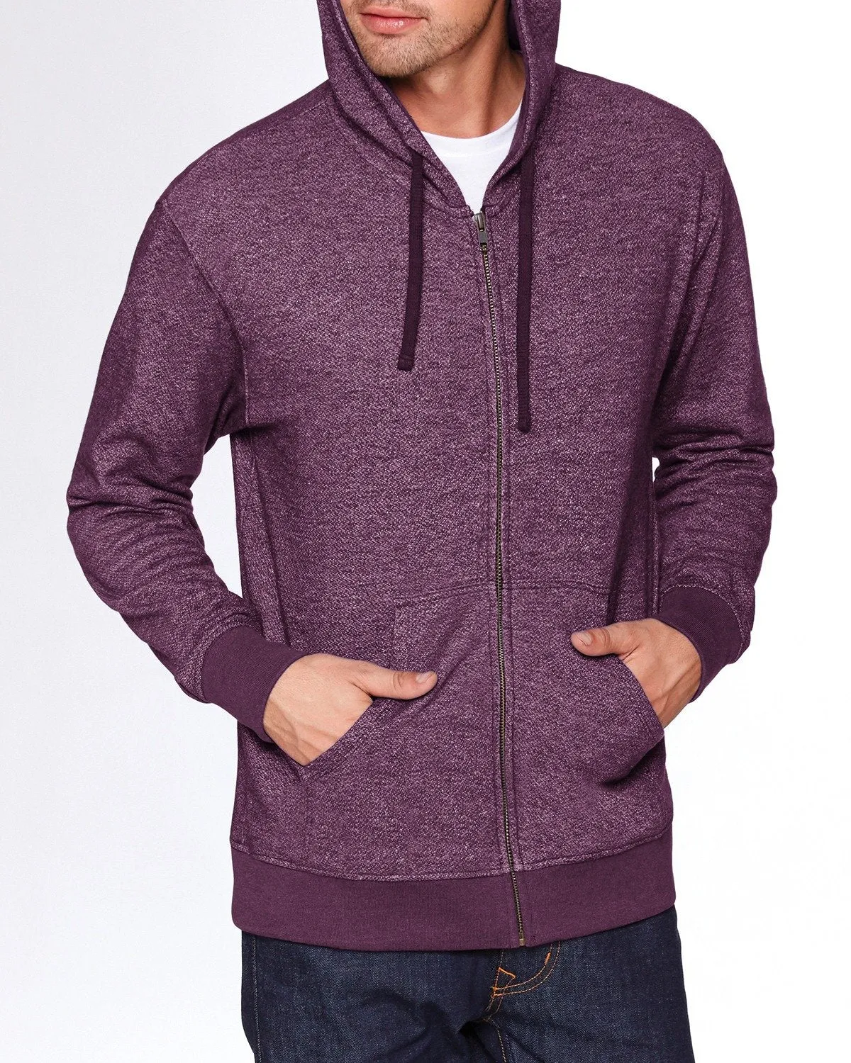 Next Level 9600 Erwachsenen Denim Fleece Full-Zip Kapuzenpullover