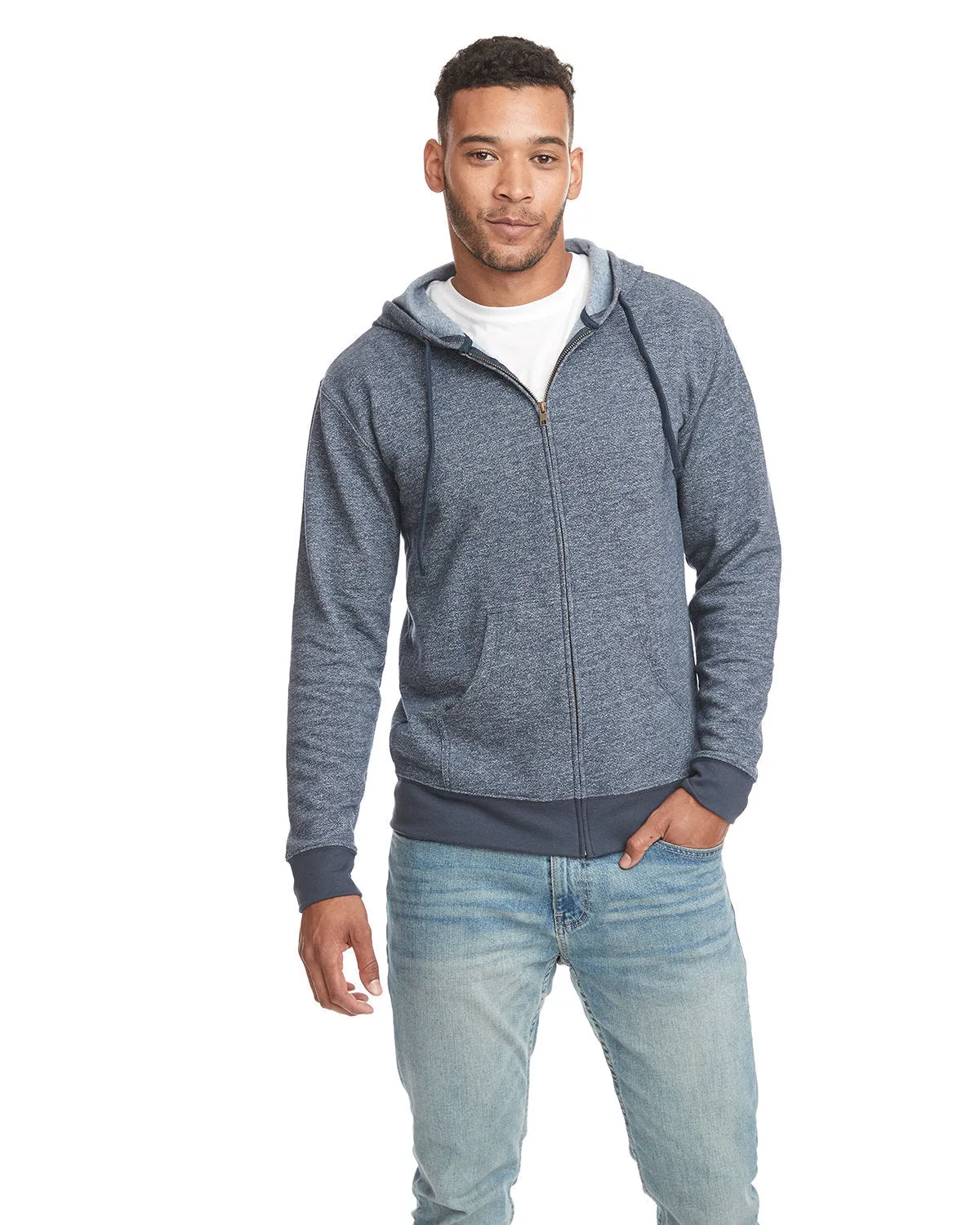 Next Level 9600 Erwachsenen Denim Fleece Full-Zip Kapuzenpullover