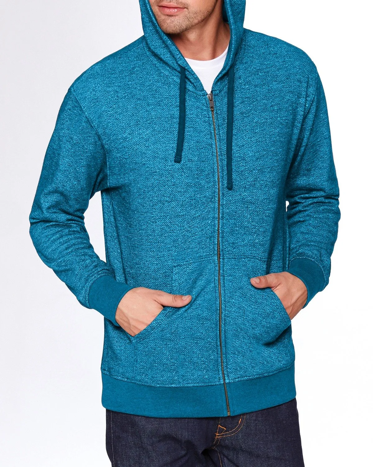 Next Level 9600 Erwachsenen Denim Fleece Full-Zip Kapuzenpullover