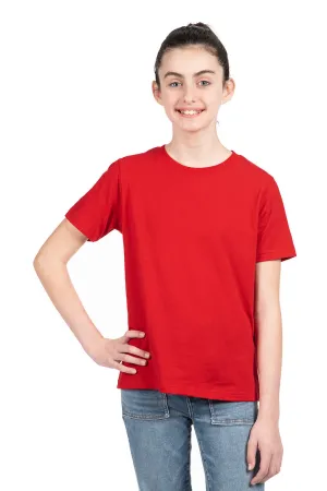 Next Level Jugend Fein-Jersey Kurzarm Rundhals T-Shirt - Rot