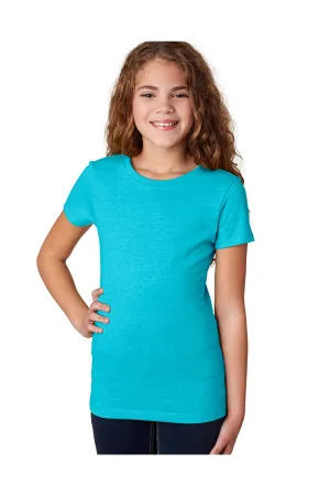 Next Level Youth Princess CVC Jersey Kurzarm T-Shirt mit Rundhalsausschnitt - Bondi Blau