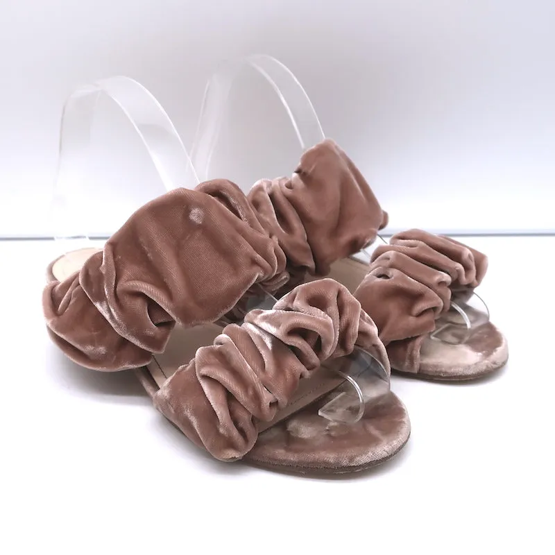 Nicholas Kirkwood Courtney Rüschen Velours Flache Riemchensandalen in Blush Größe 38