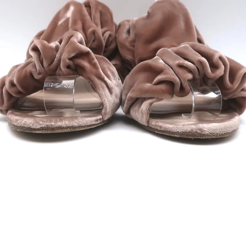 Nicholas Kirkwood Courtney Rüschen Velours Flache Riemchensandalen in Blush Größe 38