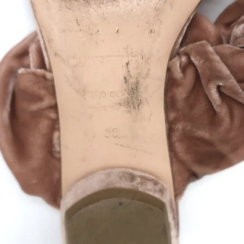 Nicholas Kirkwood Courtney Rüschen Velours Flache Riemchensandalen in Blush Größe 38
