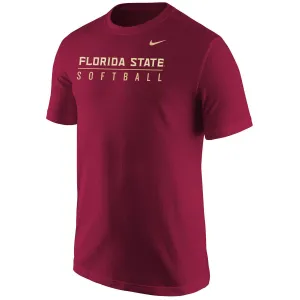 Nike Erwachsene/Unisex Florida State Softball Kurzarm T-Shirt - Granatrot
