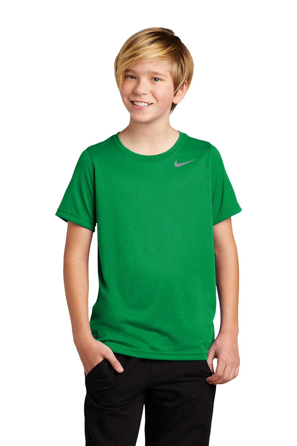 Nike Jugendteam rLegend Dri-Fit Feuchtigkeitstransportierendes Kurzarm-Crewneck-T-Shirt - Apfelgrün
