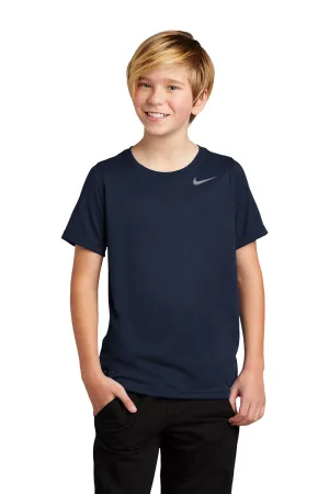 Nike Jugendteam rLegend Dri-Fit Feuchtigkeitstransportierendes Kurzarm-Crewneck-T-Shirt - College Navy Blau