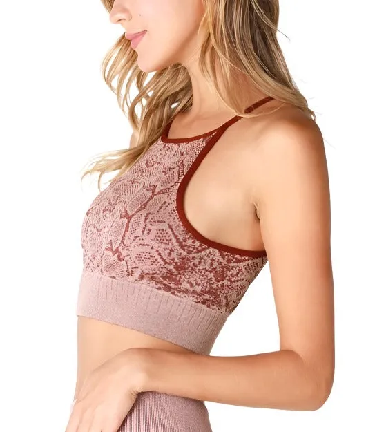 NikiBiki Schlangenhaut-Top mit hohem Ausschnitt NS7903