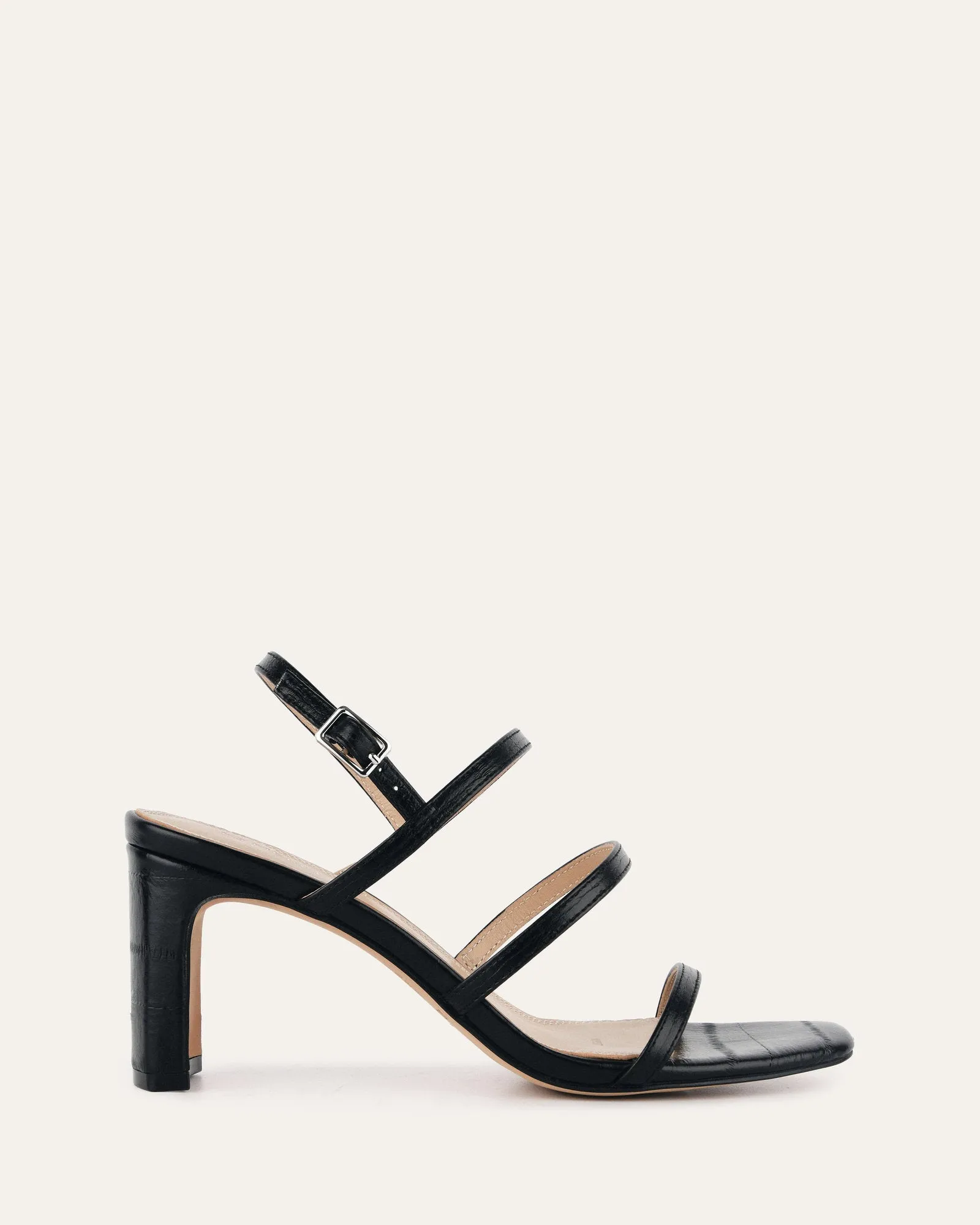 NIX MID HEEL SANDALEN SCHWARZ ECHSENLEDER