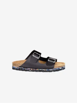 Nuo Recycelte Flipflop & Kork Sandalen mit Schnalle | Onyx