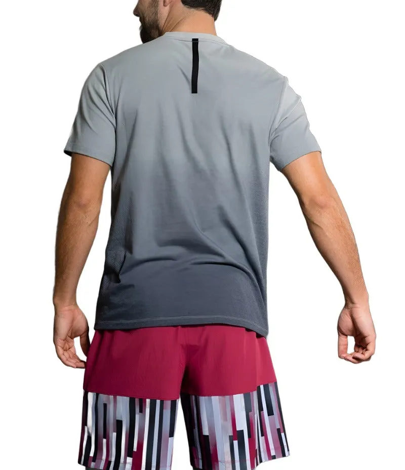 Onzie Yoga Herren Ombré V-Ausschnitt T-Shirt 707 Schwarz