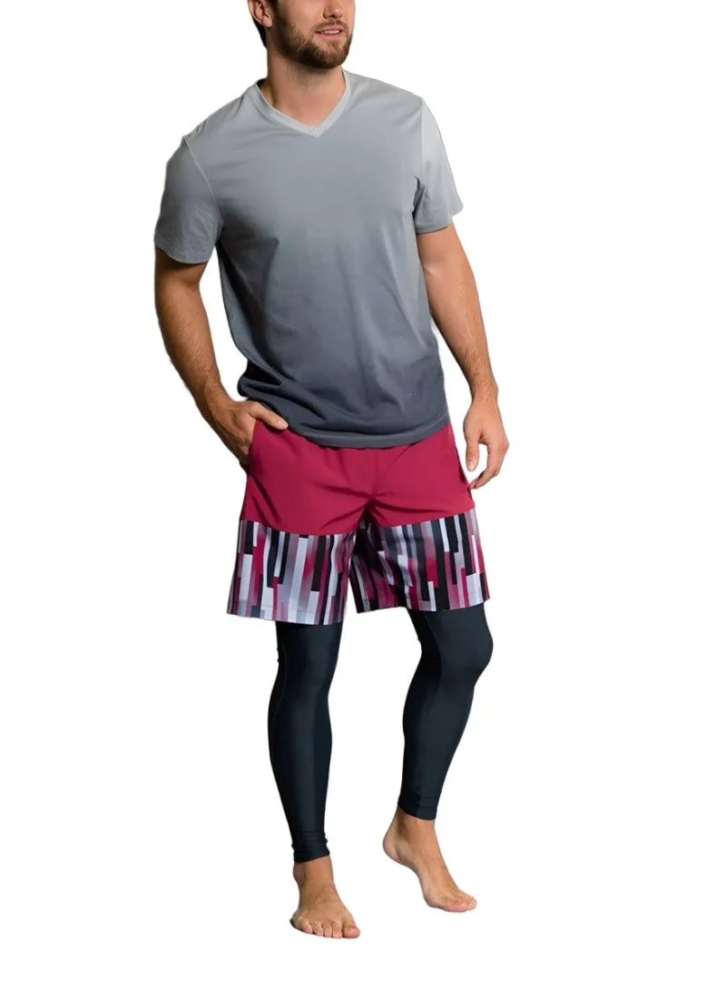 Onzie Yoga Herren Ombré V-Ausschnitt T-Shirt 707 Schwarz