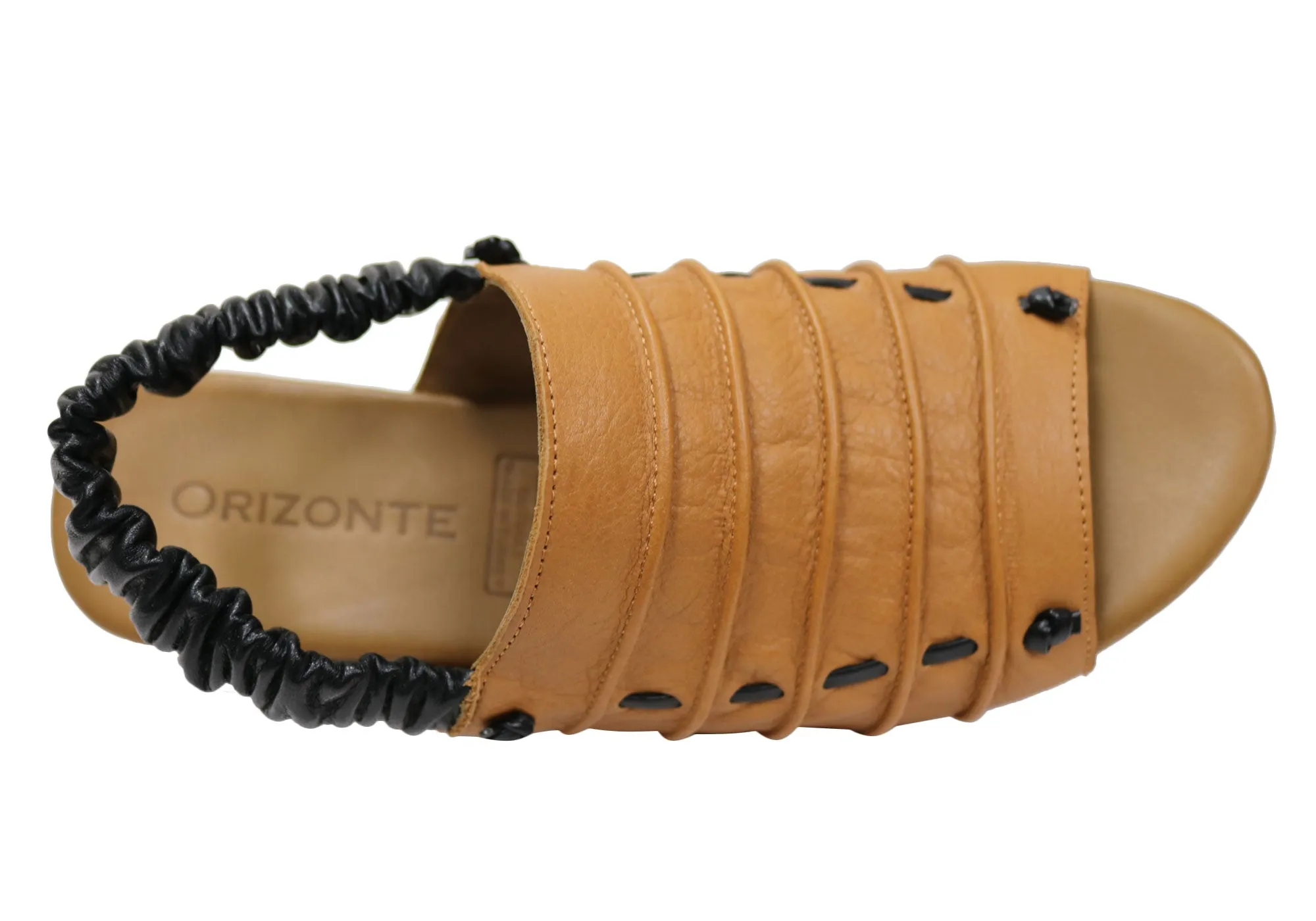 Orizonte Jara Damen Europäische Leder Bequeme Sandalen mit niedrigem Absatz Orizonte Schuhe