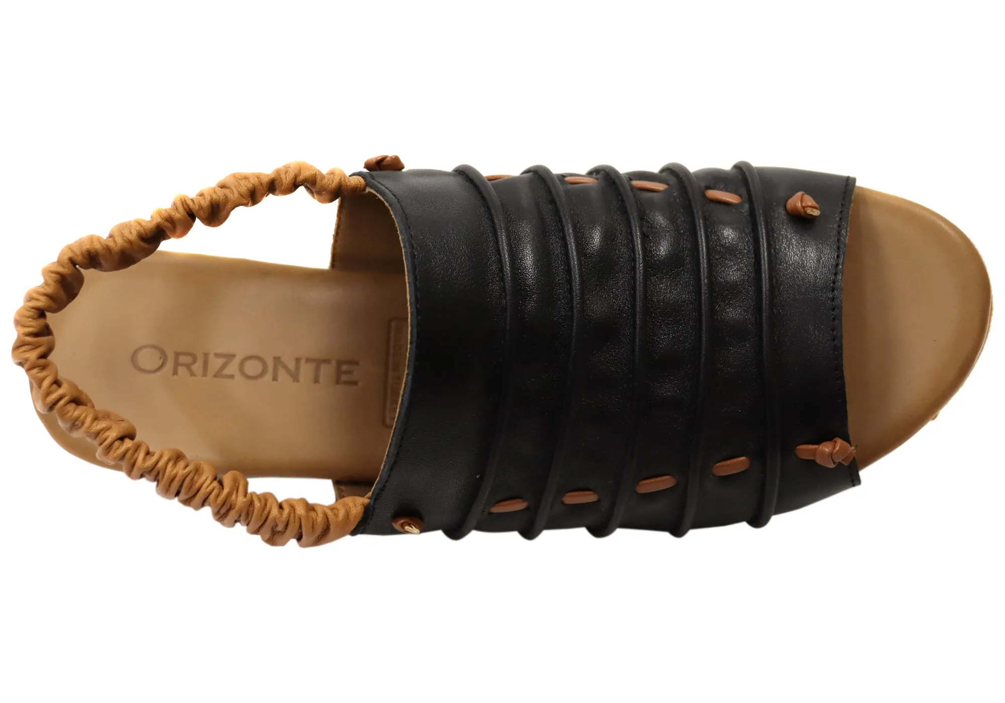 Orizonte Jara Damen Europäische Leder Bequeme Sandalen mit niedrigem Absatz Orizonte Schuhe