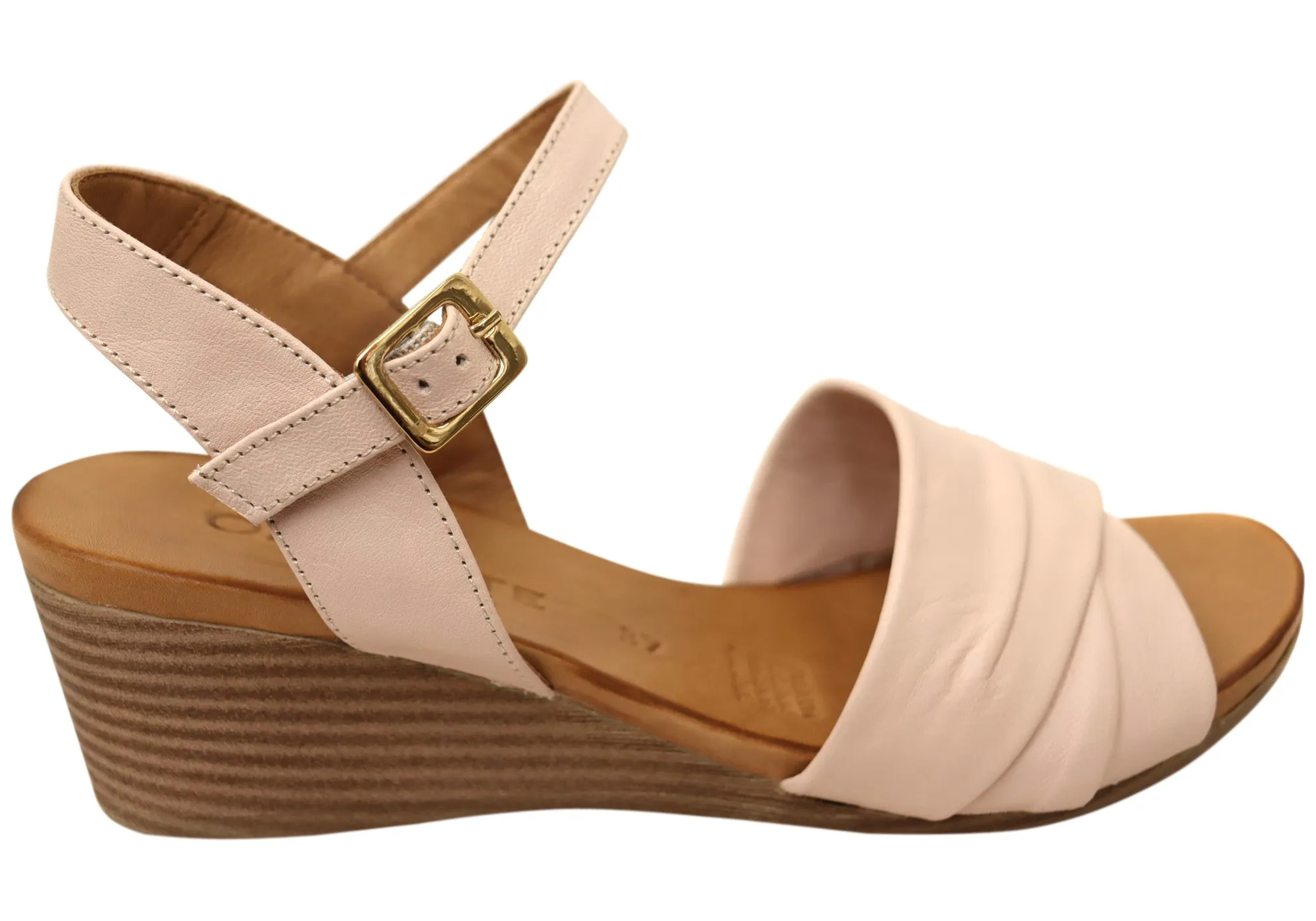 Orizonte Moonlight Damen Europäische Ledere Keil-Sandalen Orizonte Schuhe