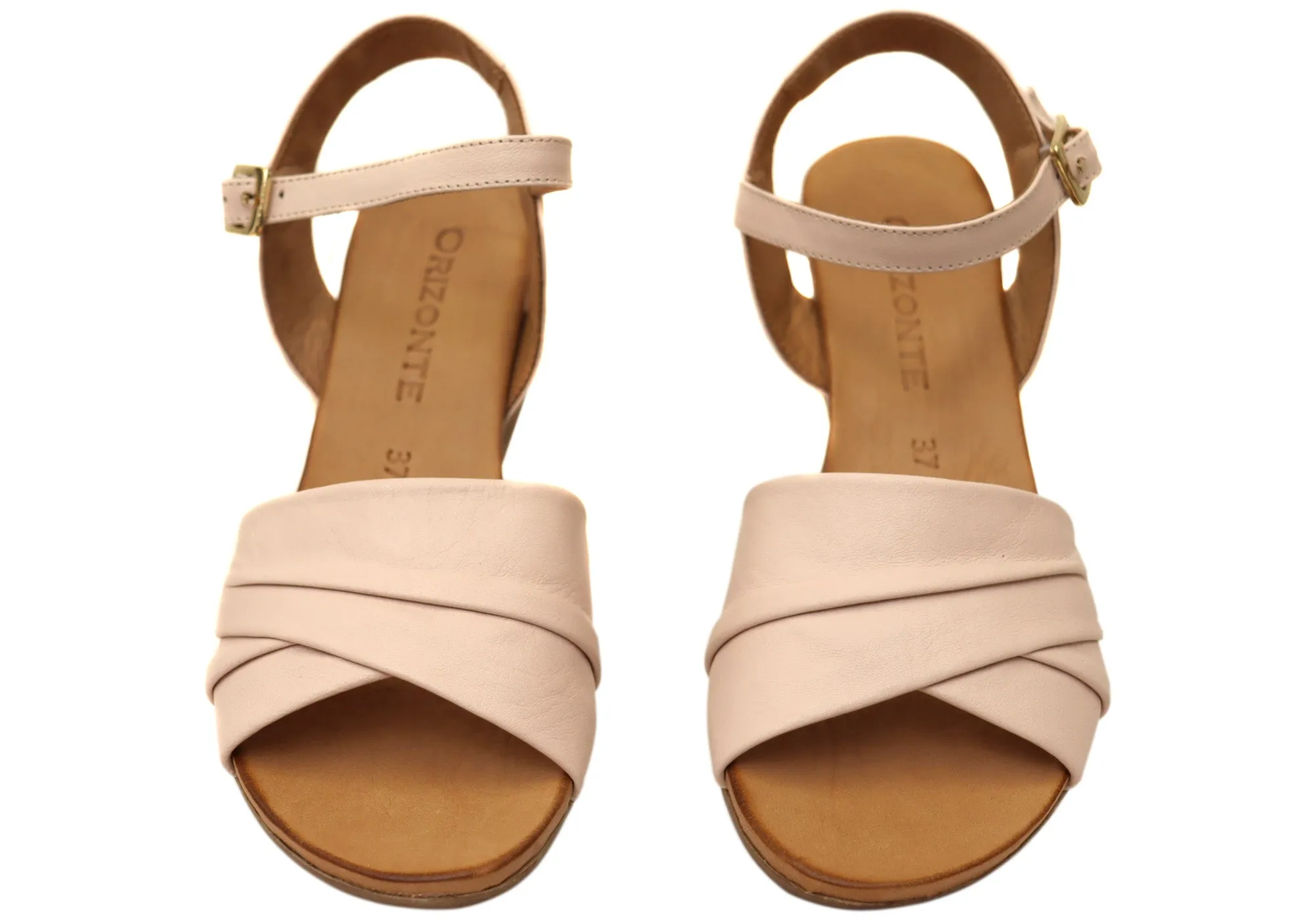 Orizonte Moonlight Damen Europäische Ledere Keil-Sandalen Orizonte Schuhe