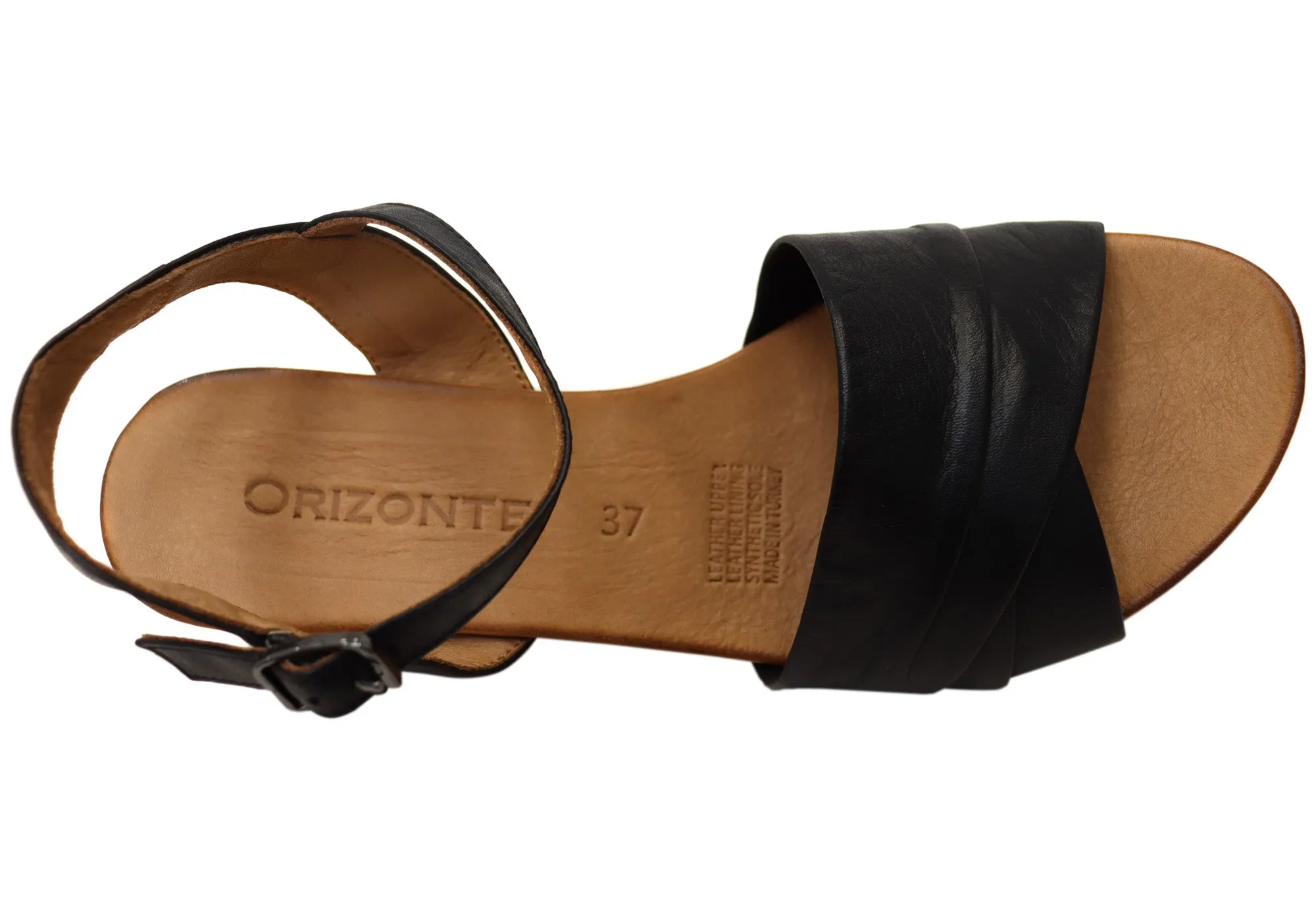 Orizonte Moonlight Damen Europäische Ledere Keil-Sandalen Orizonte Schuhe