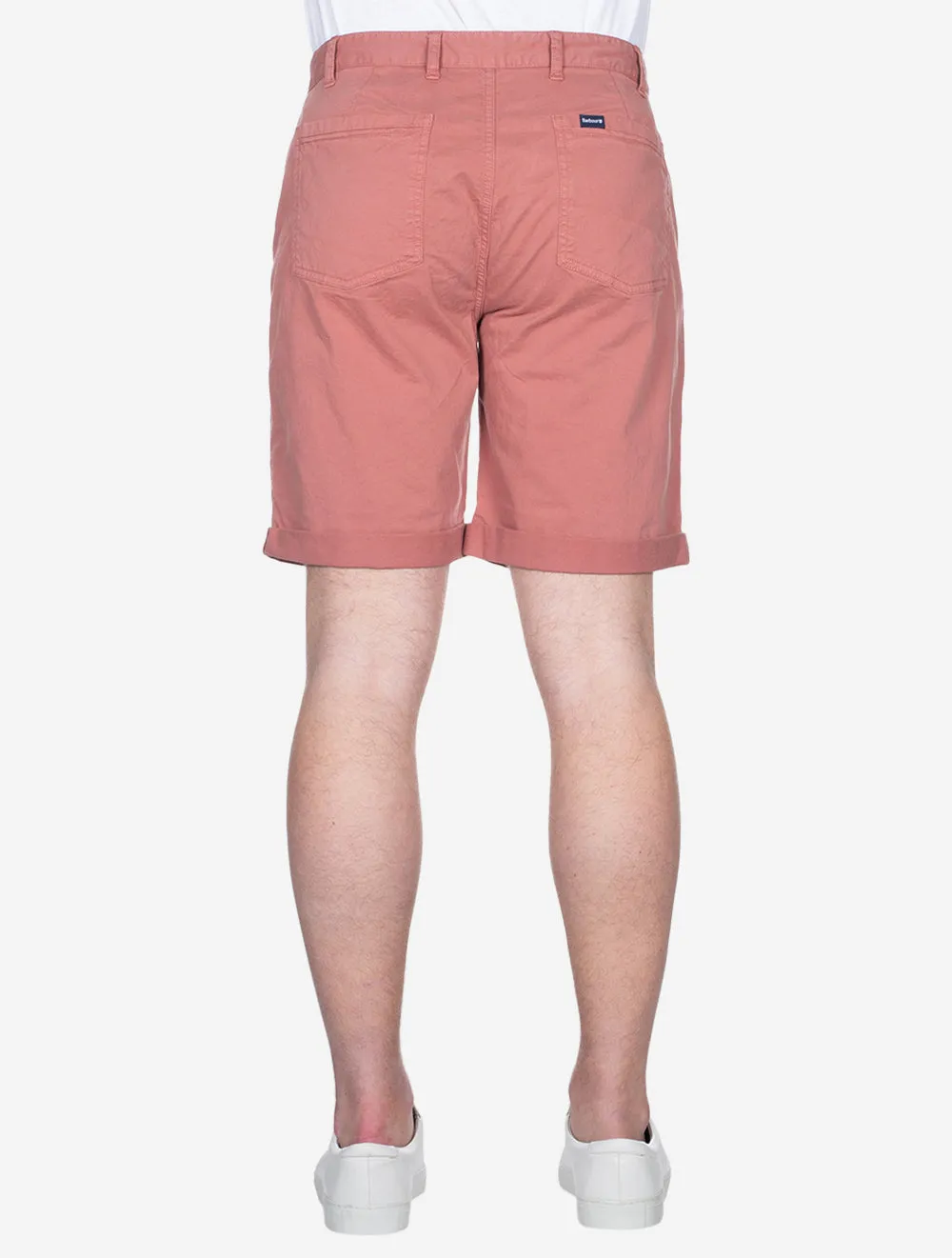 Übergefärbte Twill Shorts Rosa Lehm