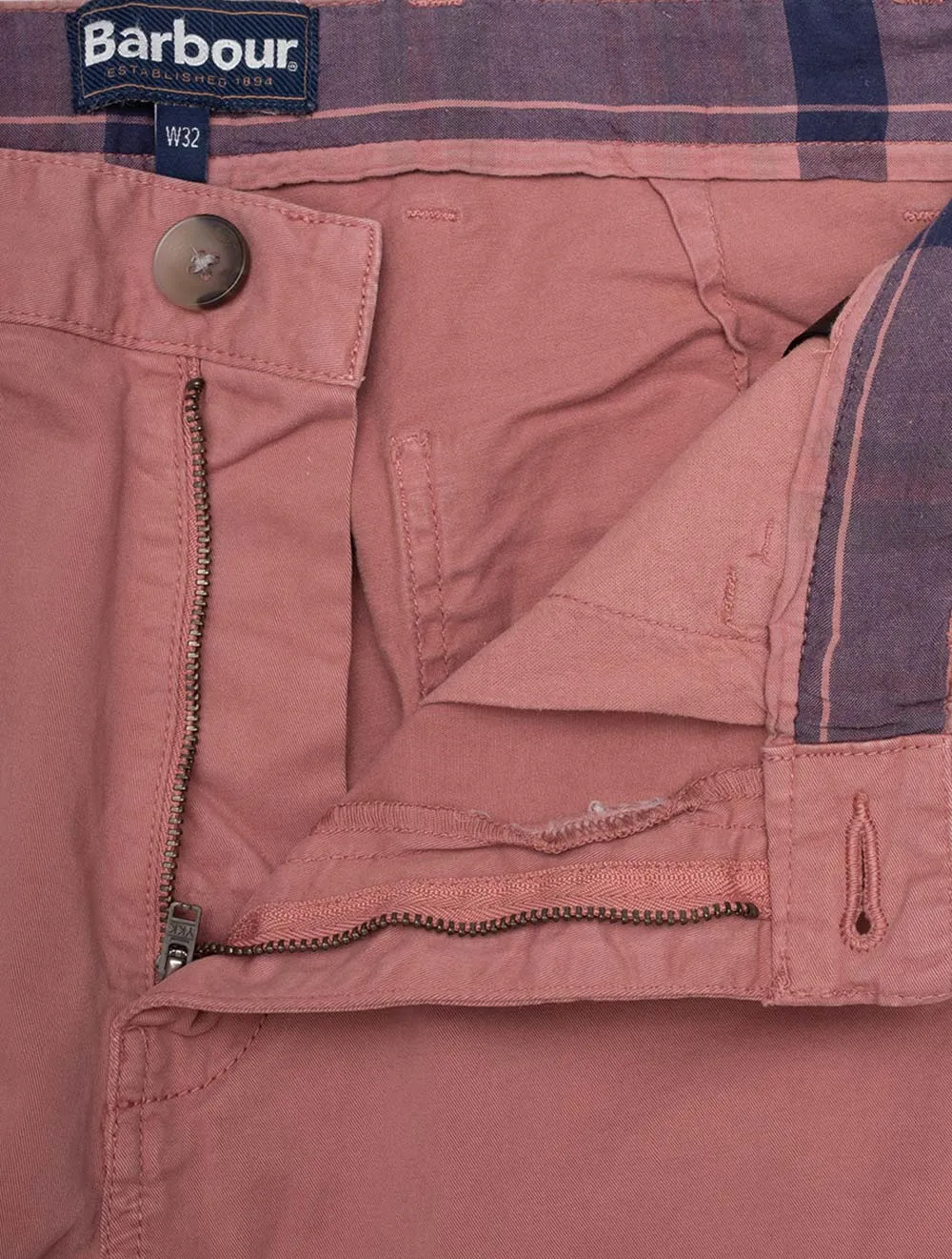 Übergefärbte Twill Shorts Rosa Lehm