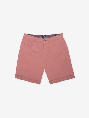 Übergefärbte Twill Shorts Rosa Lehm