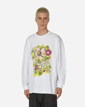 Übergroßes Langarm-T-Shirt Weiß