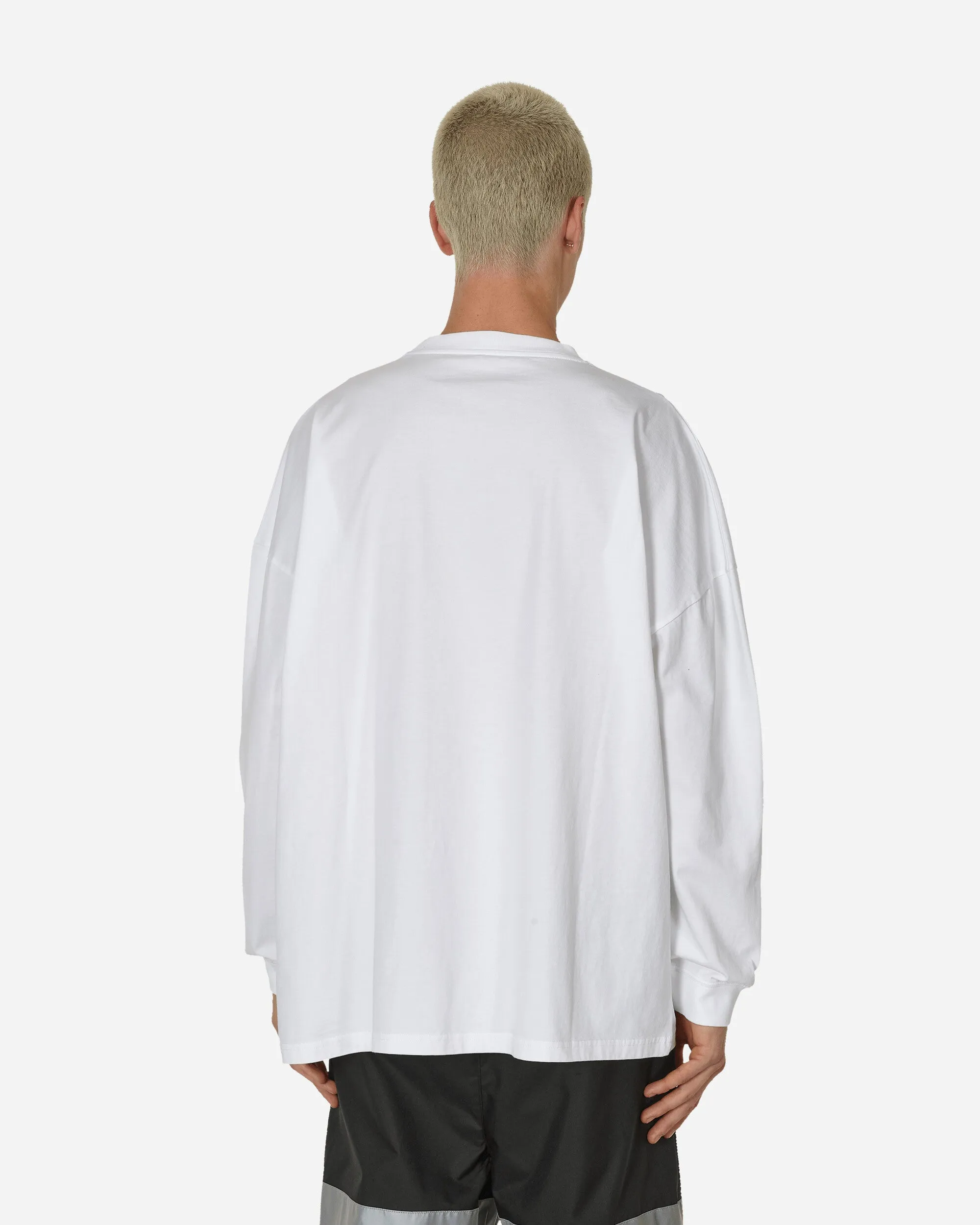 Übergroßes Langarm-T-Shirt Weiß