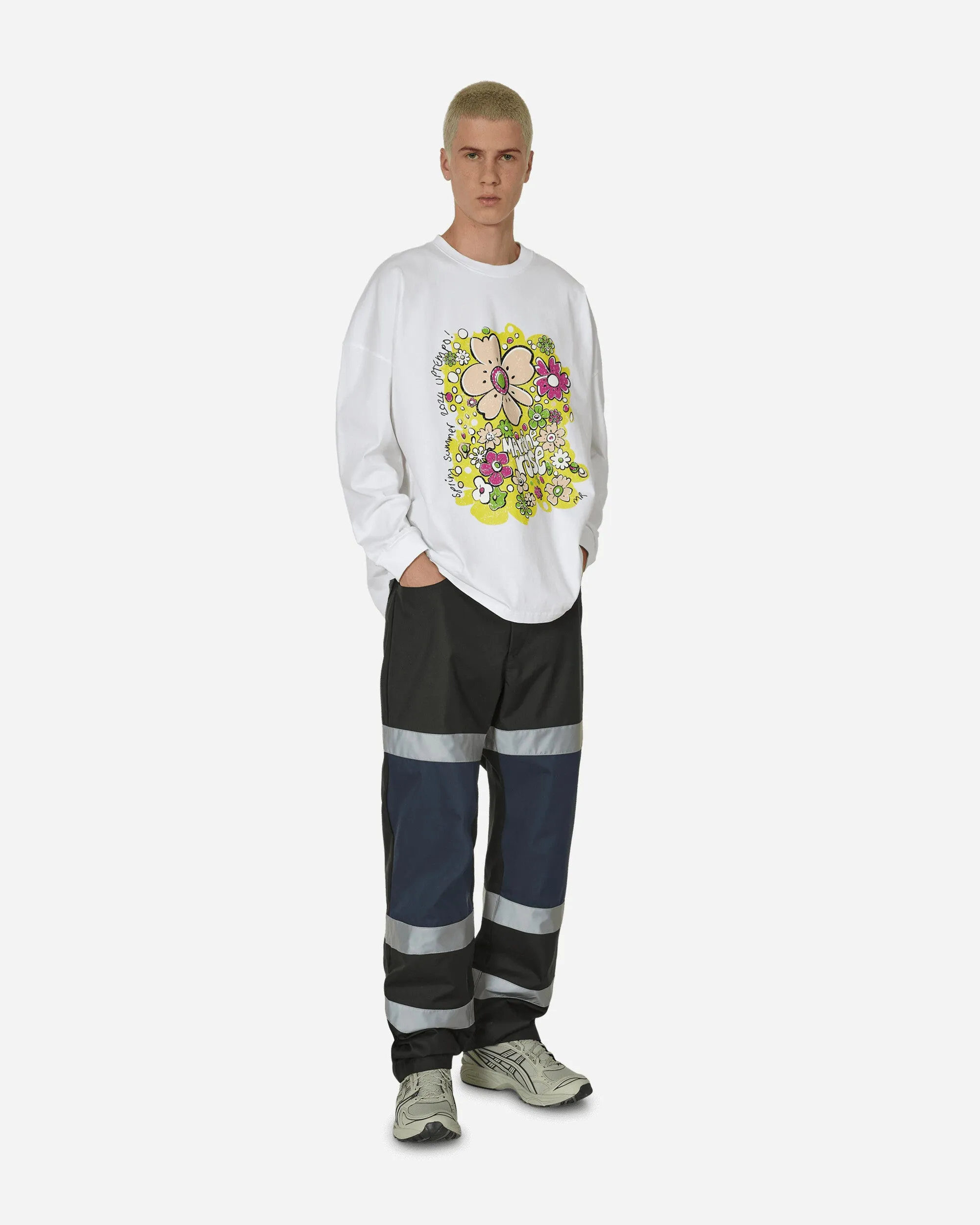Übergroßes Langarm-T-Shirt Weiß