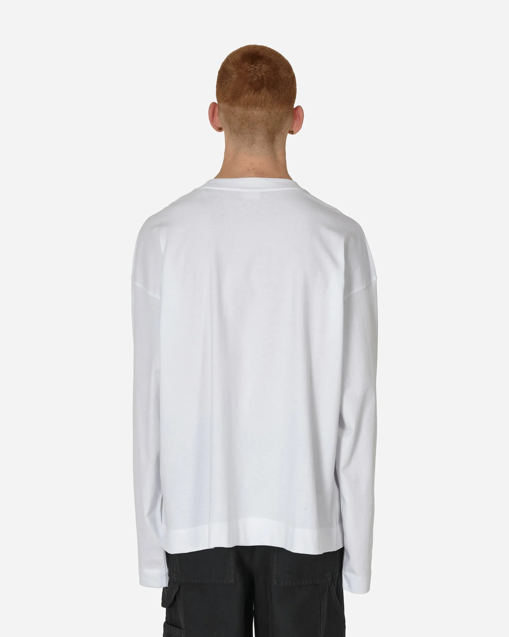 Übergroßes Langarm-T-Shirt Weiß
