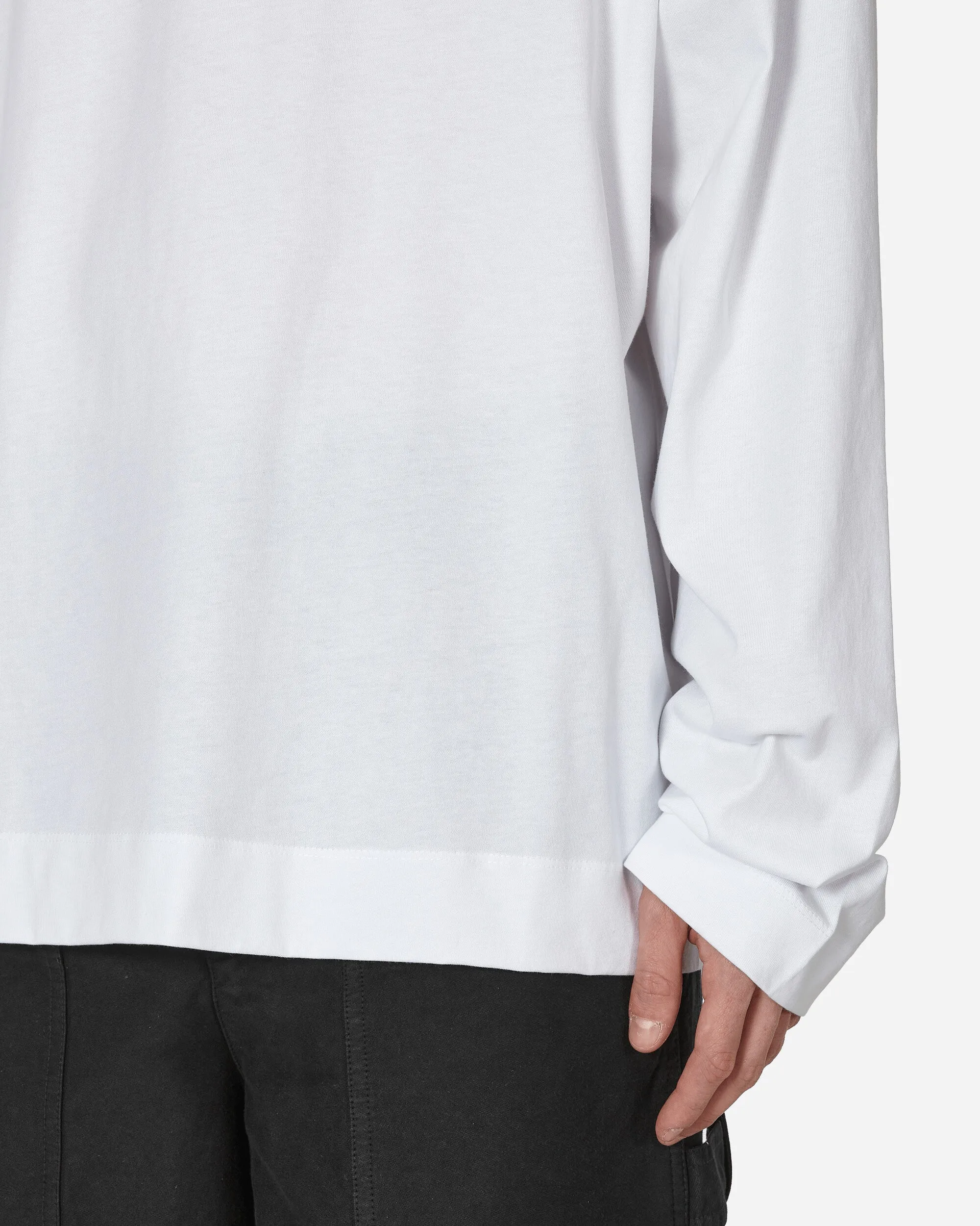 Übergroßes Langarm-T-Shirt Weiß