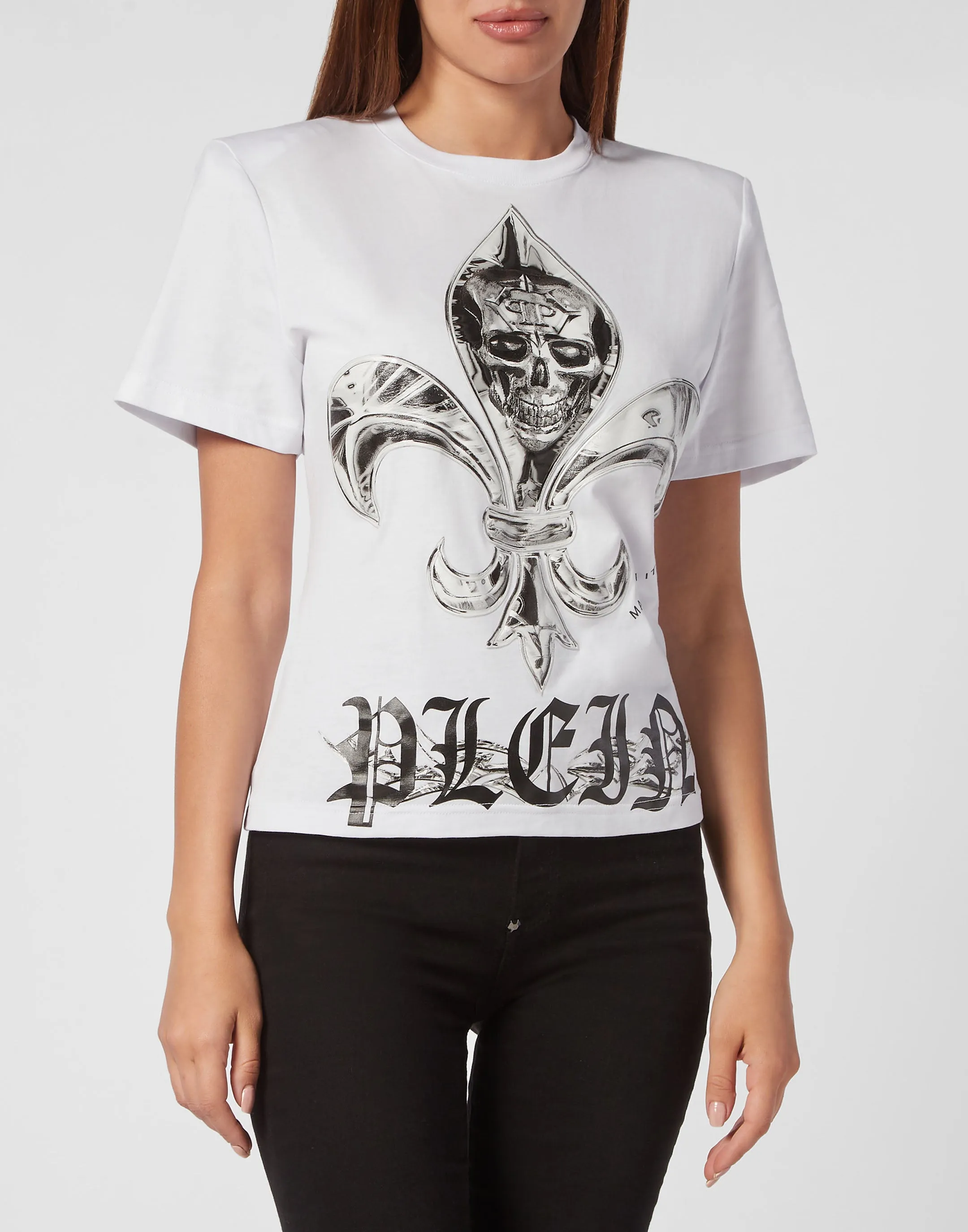 Padded Shoulder T-Shirt Sexy Pure Fit Chrome