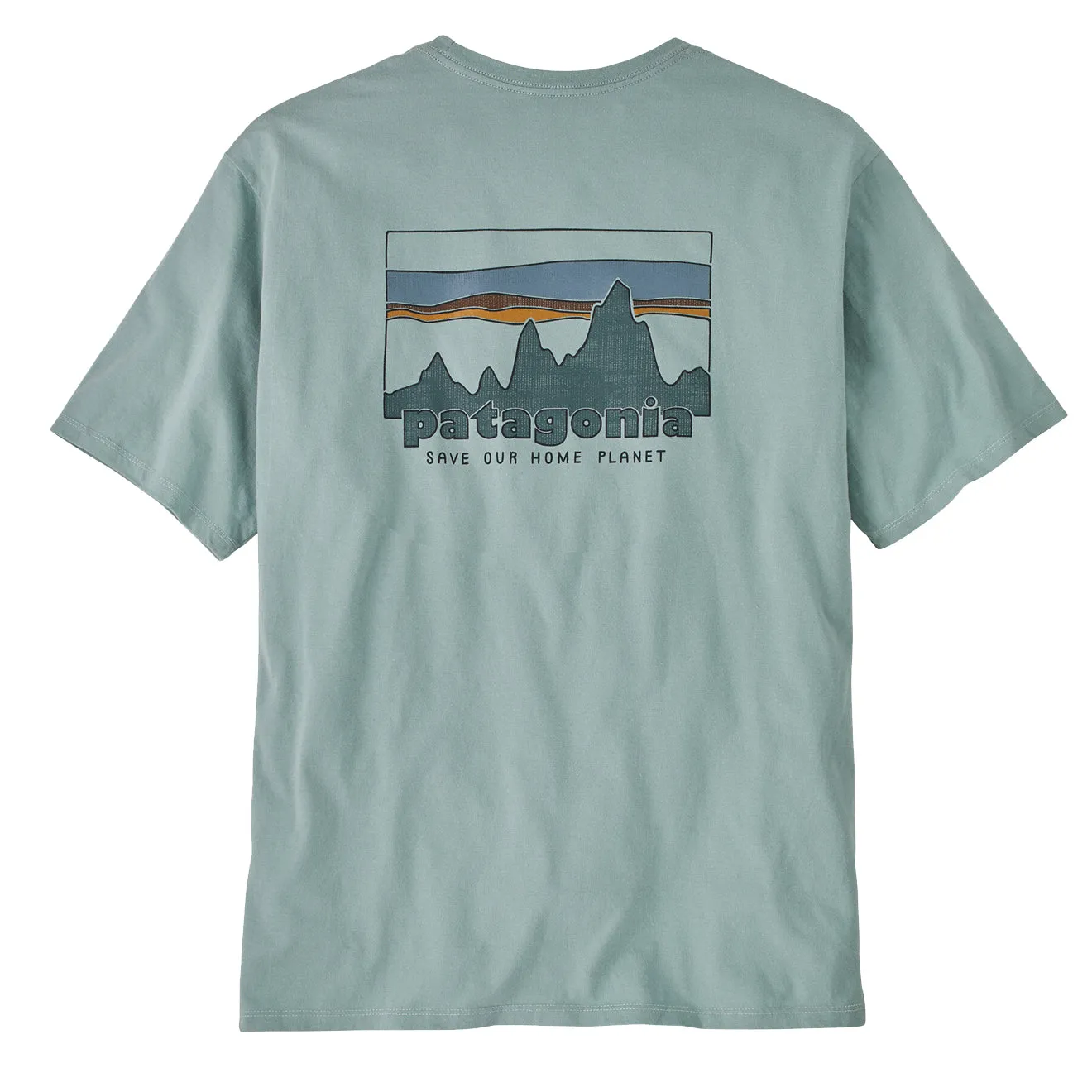 Patagonia '73 Skyline Bio-Baumwoll-T-Shirt Thermo Blau