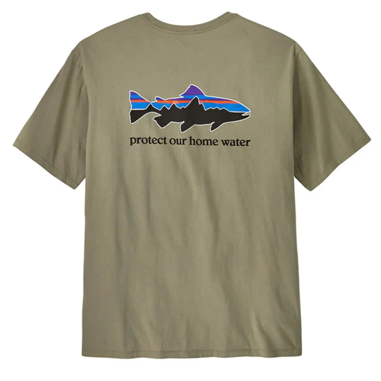 Patagonia Home Wasser Forelle Bio T-Shirt Flussfels Grün
