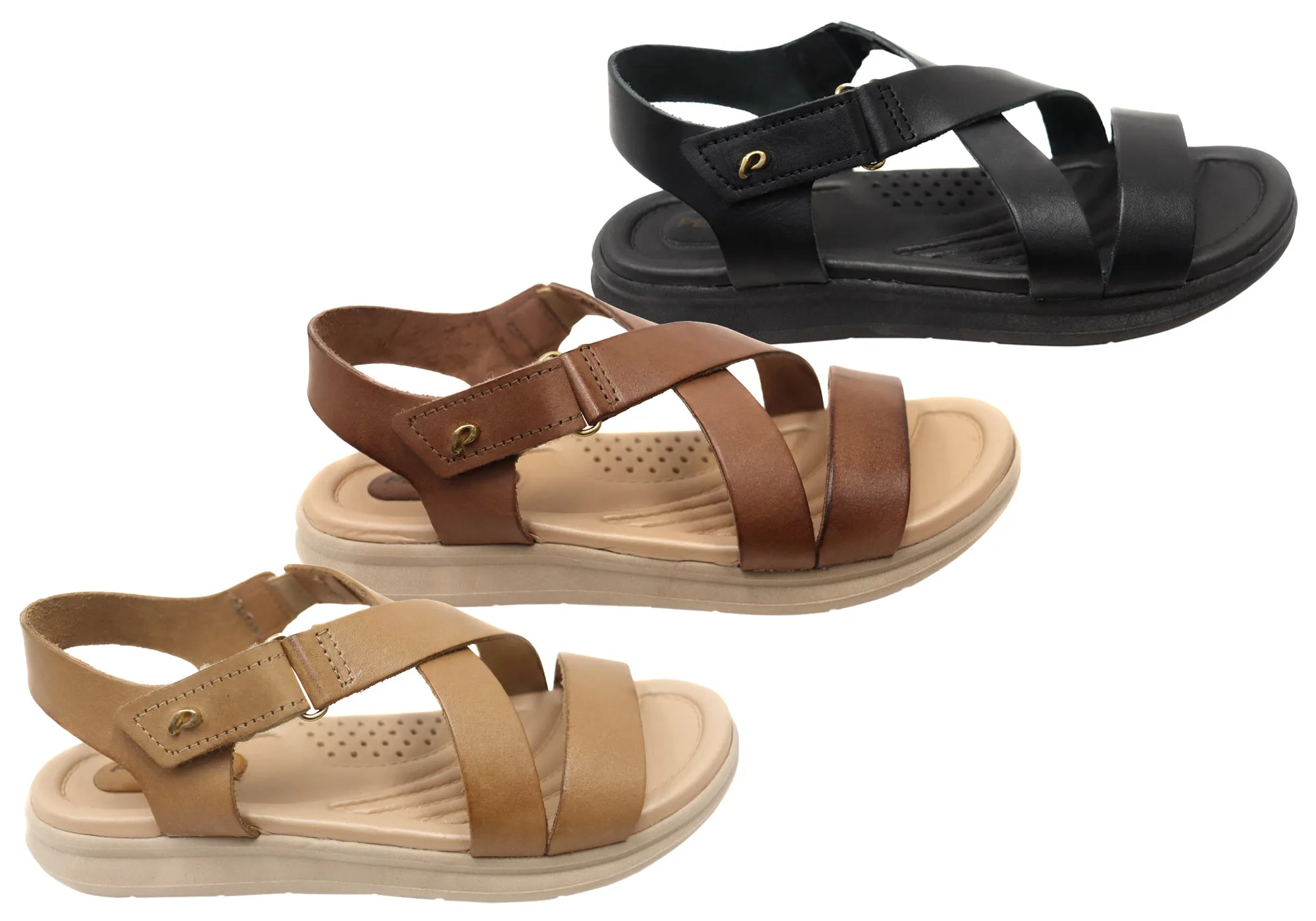 Pegada Mavada Damen Bequeme Ledersandalen Hergestellt in Brasilien Pegada Schuhe