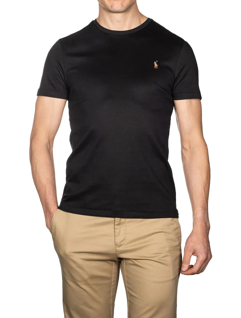 Pima Polo T-Shirt Schwarz