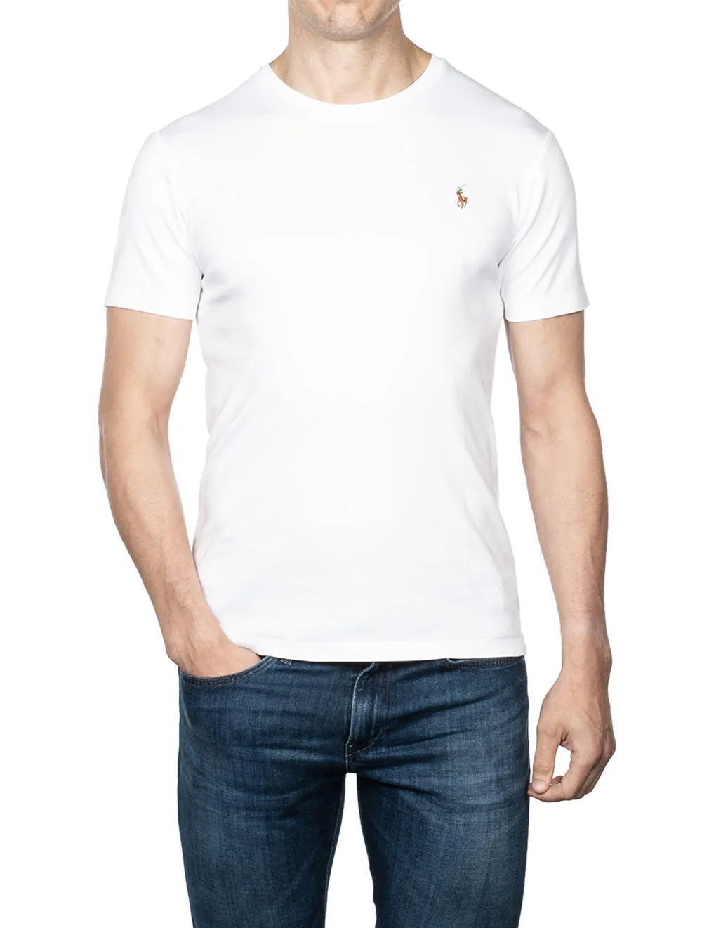 Pima Polo T-Shirt Weiß