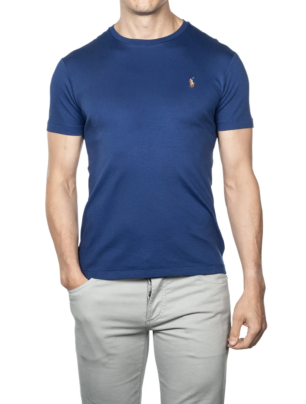 Pima Polo T-Shirt Blau