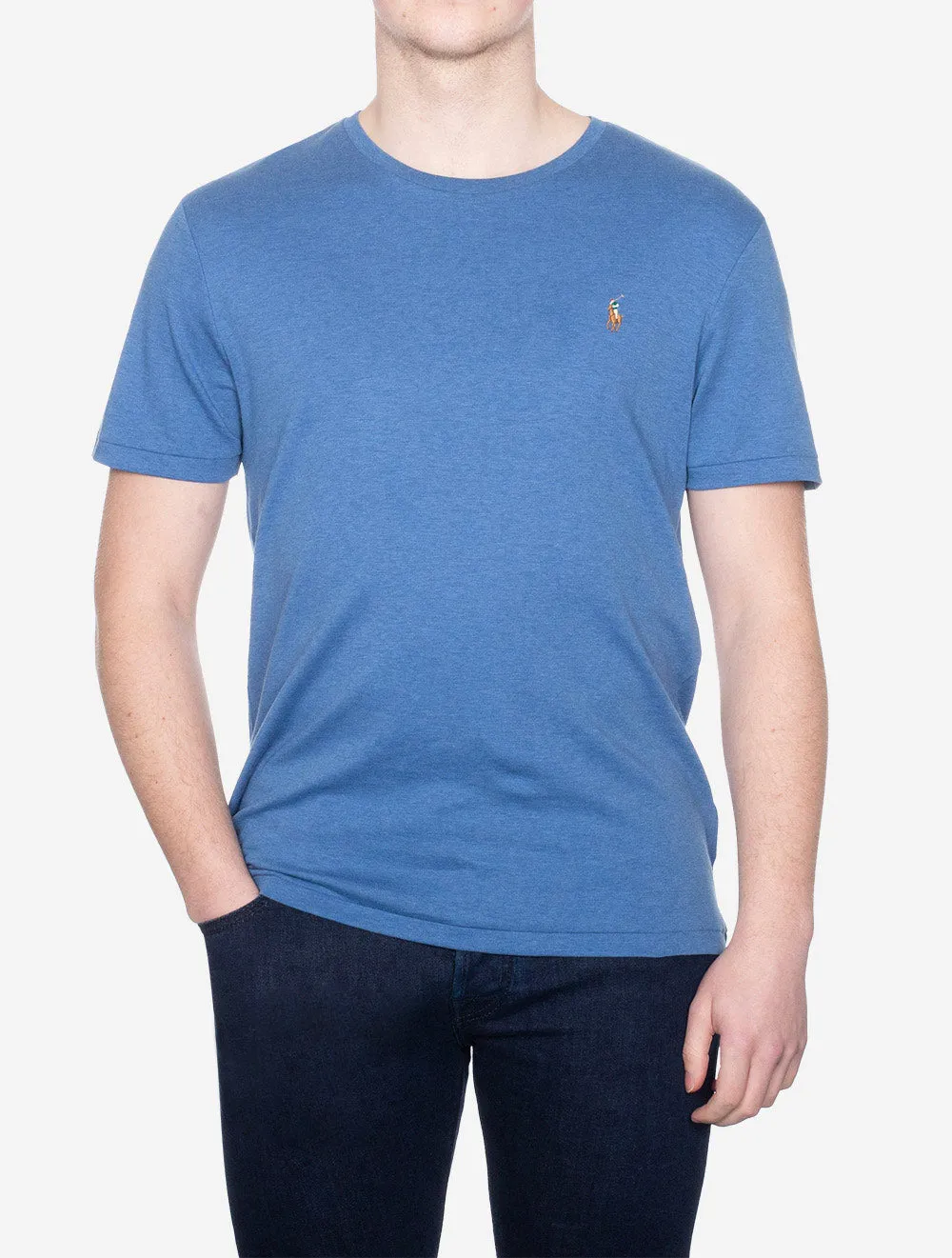Pima Kurzarm T-Shirt Blau