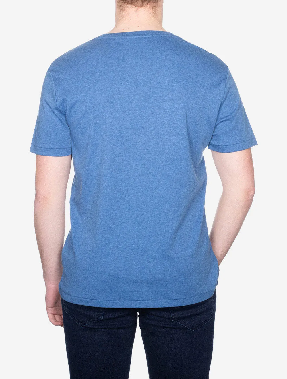 Pima Kurzarm T-Shirt Blau