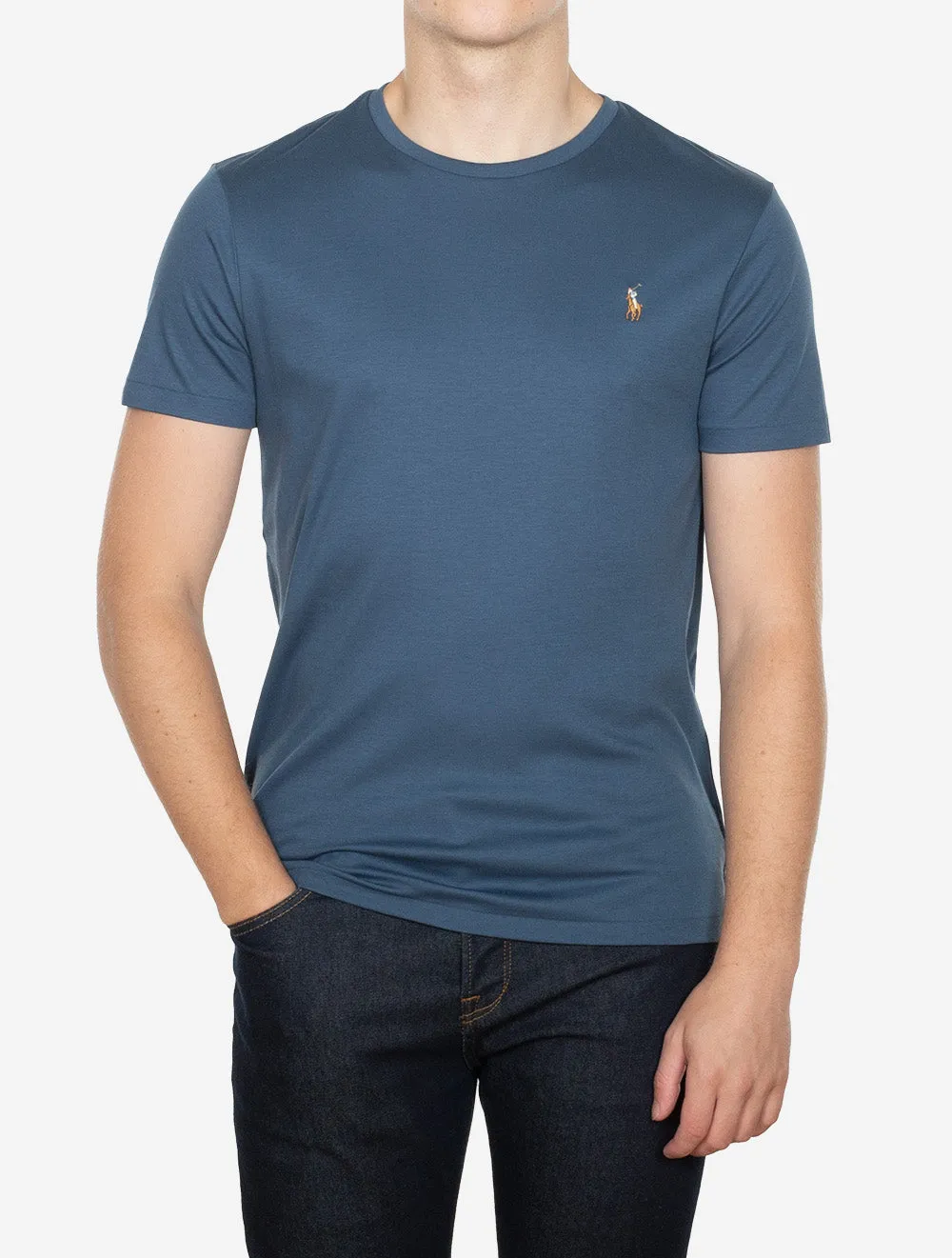 Pima Kurzarm T-Shirt Clancy Blau