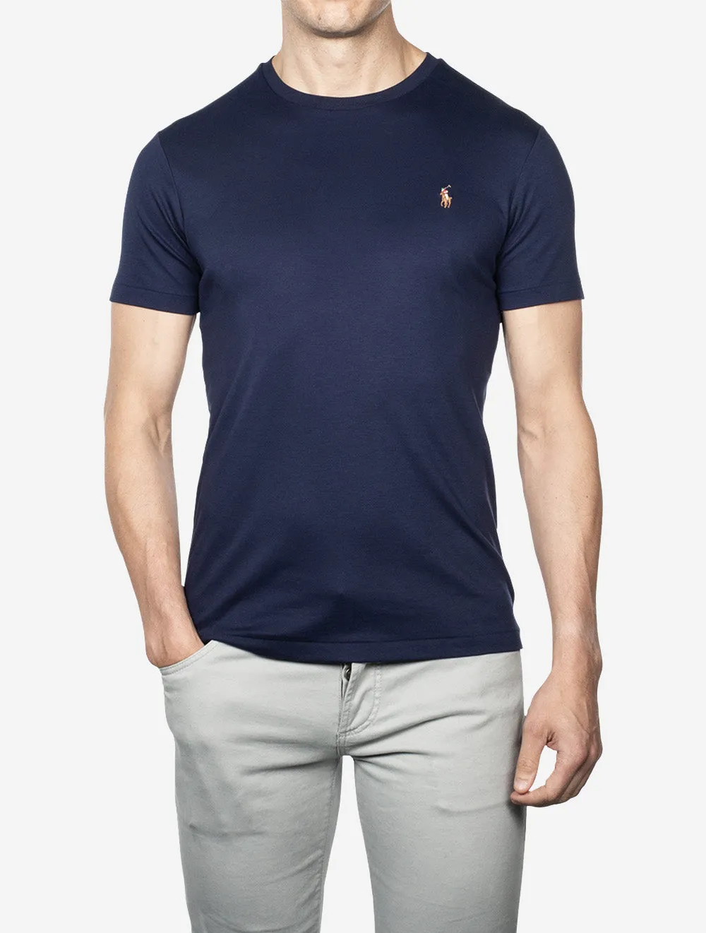 Pima Kurzarm T-Shirt Cruise Navy