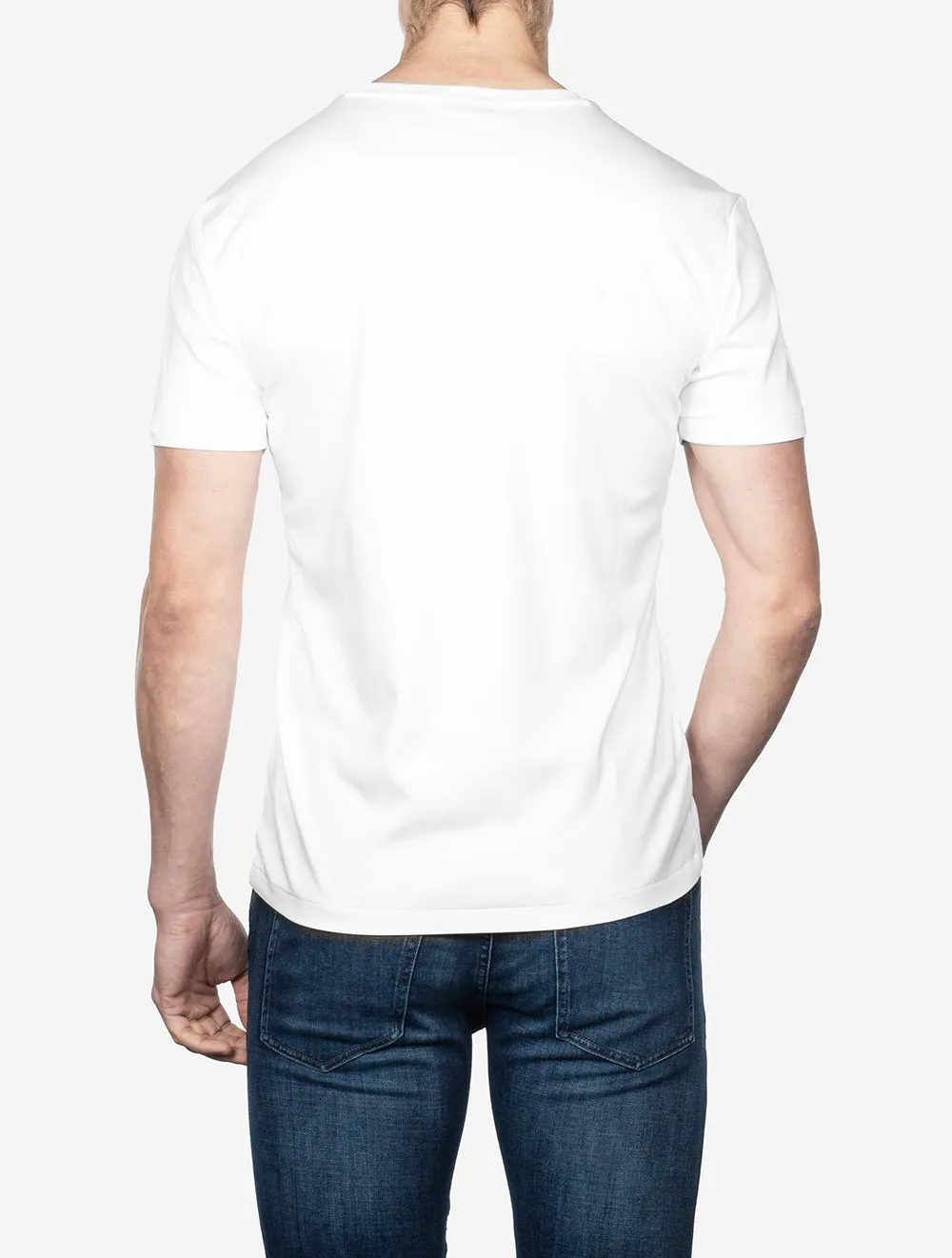 Pima Kurzarm T-Shirt Weiß