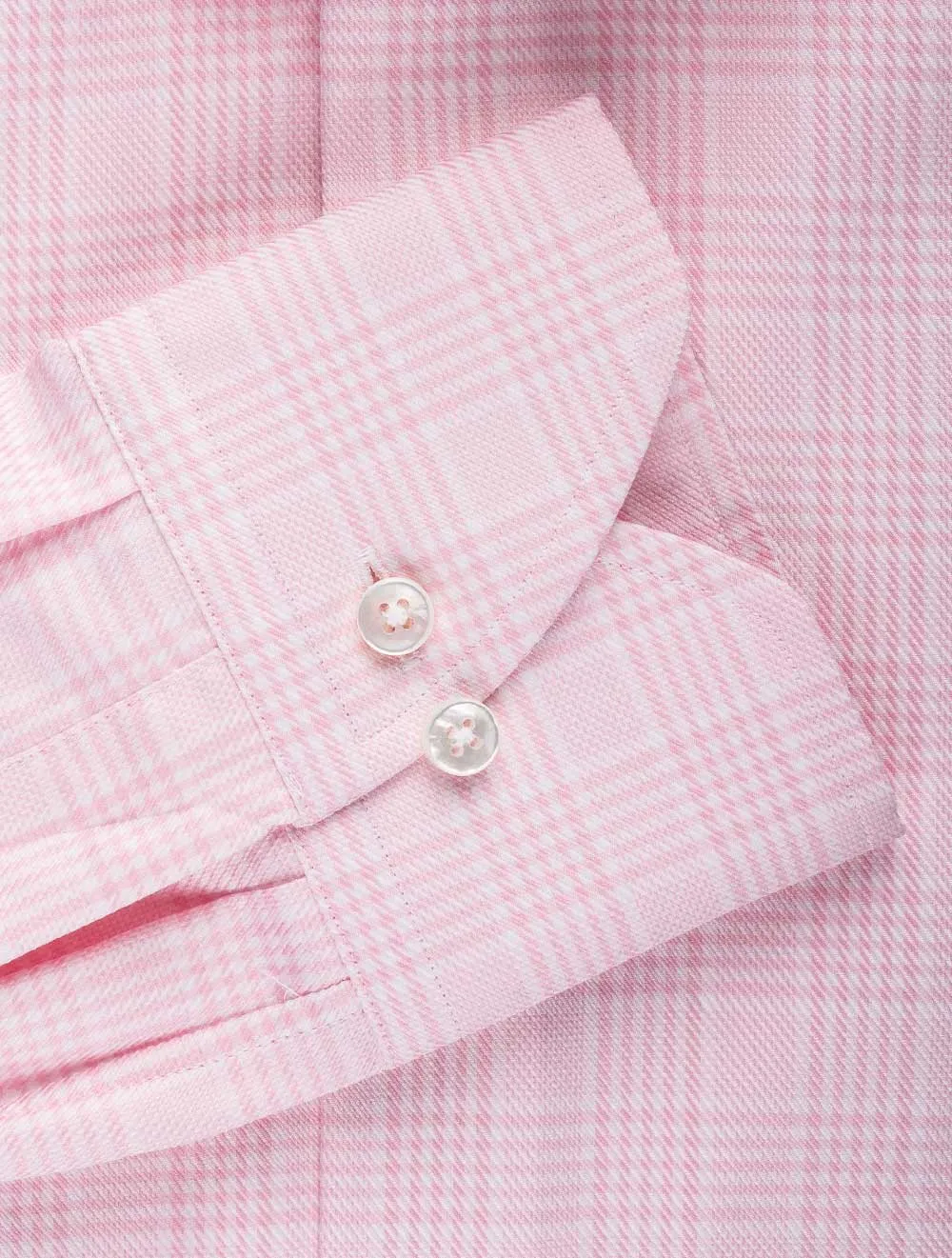 Pink Glen Check Slim Fit Hemd