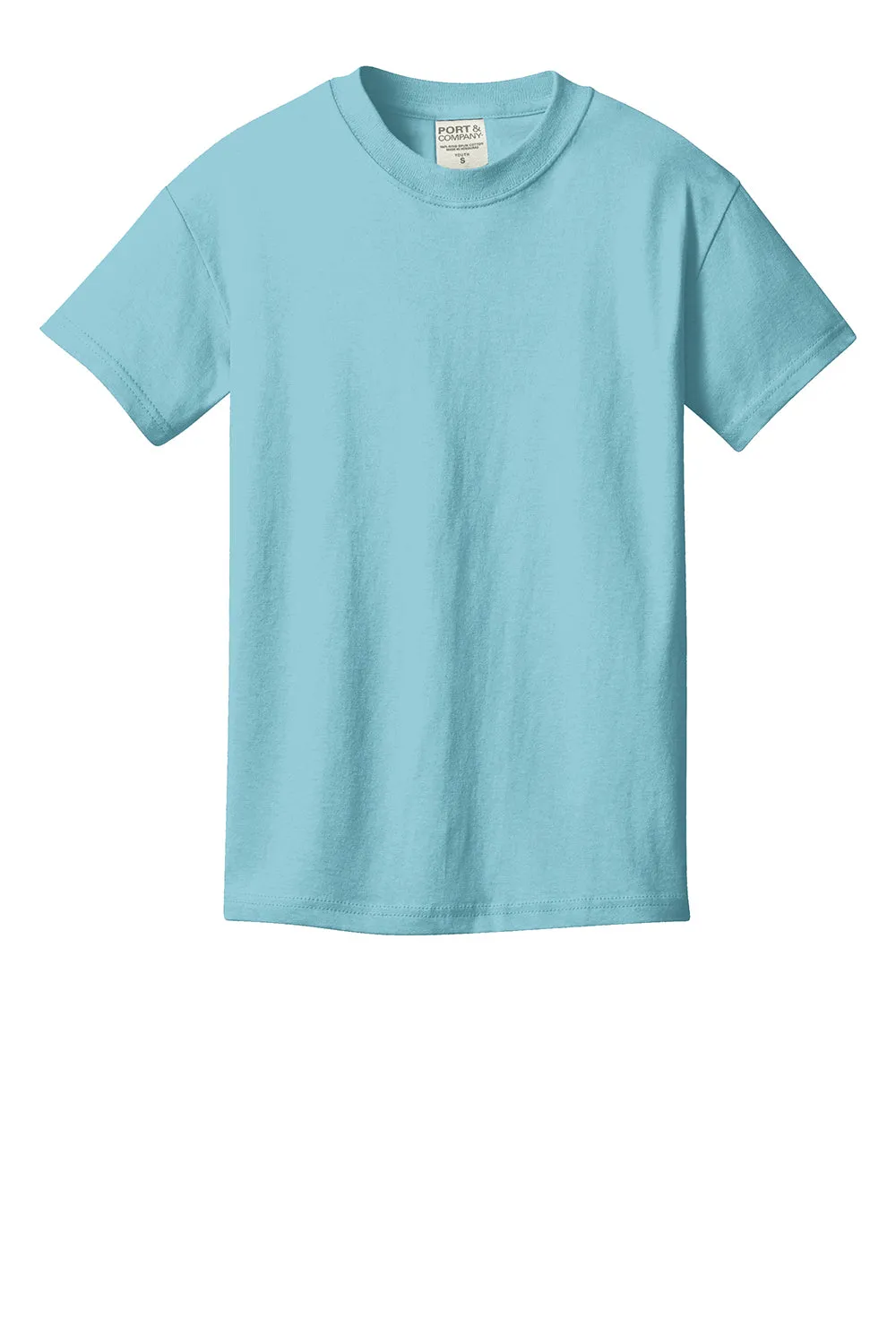 Port & Company Jugendliche Beach Wash Kurzarm Rundhals T-Shirt - Nebelblau