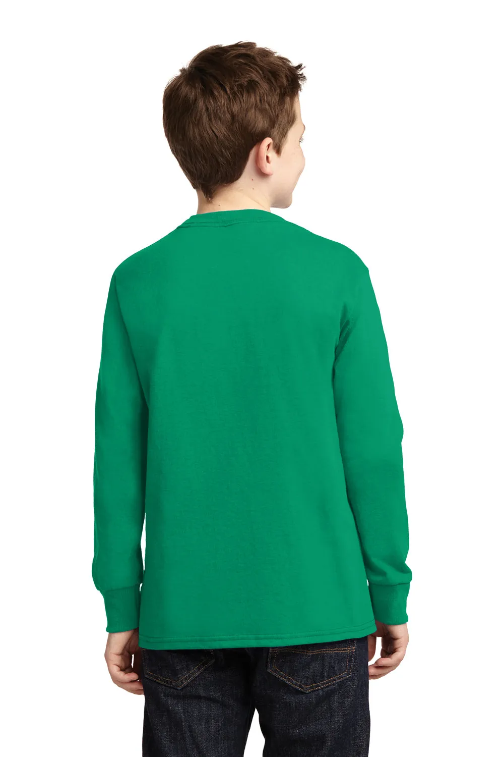 Port & Company Jugend Basic Langarm Rundhals T-Shirt - Kelly Grün