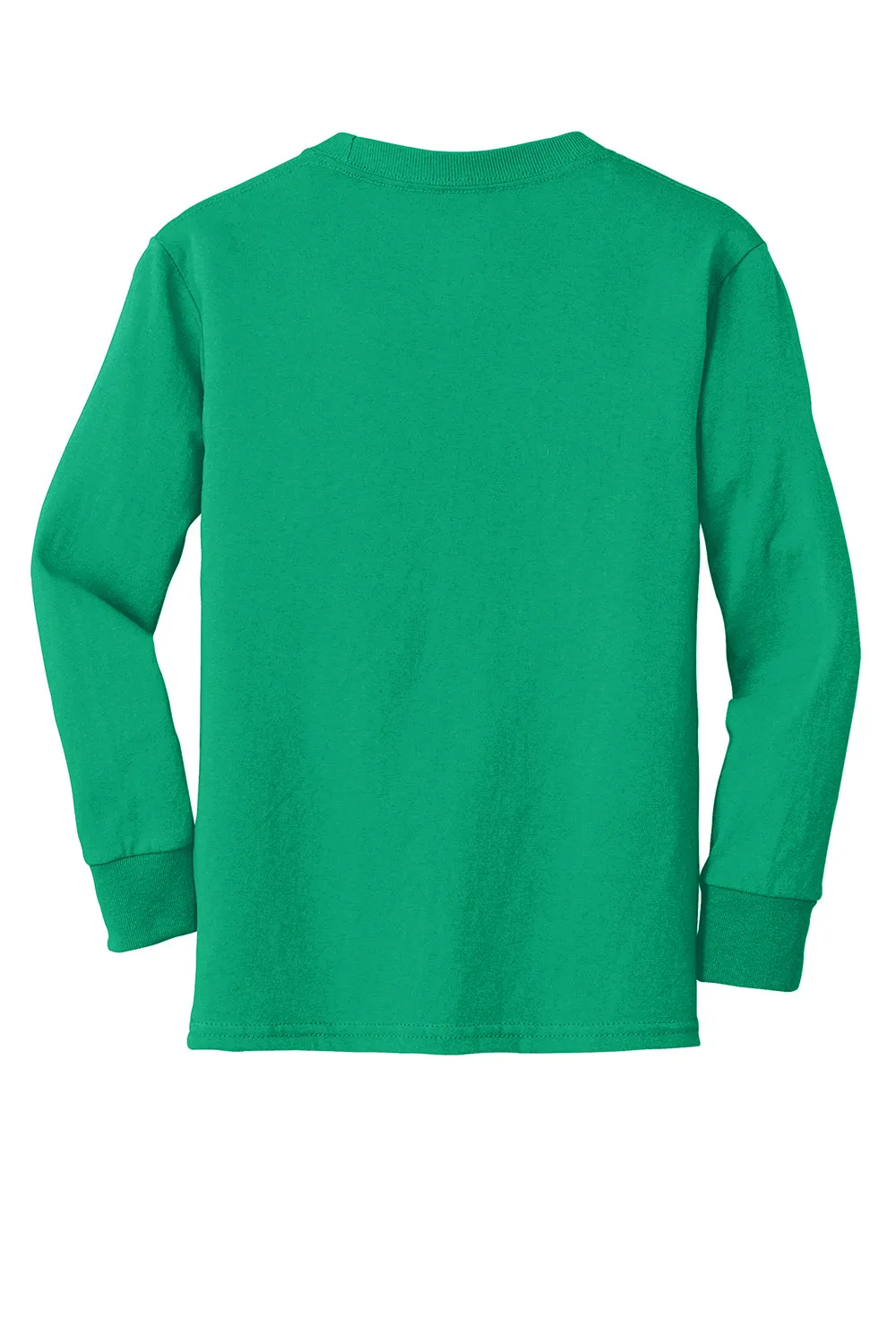 Port & Company Jugend Basic Langarm Rundhals T-Shirt - Kelly Grün