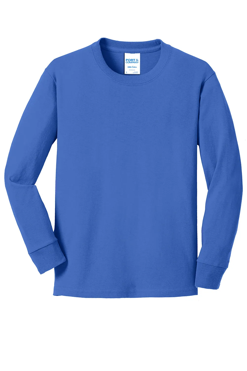 Port & Company Jugend Basic Langarm Rundhals T-Shirt - Königsblau